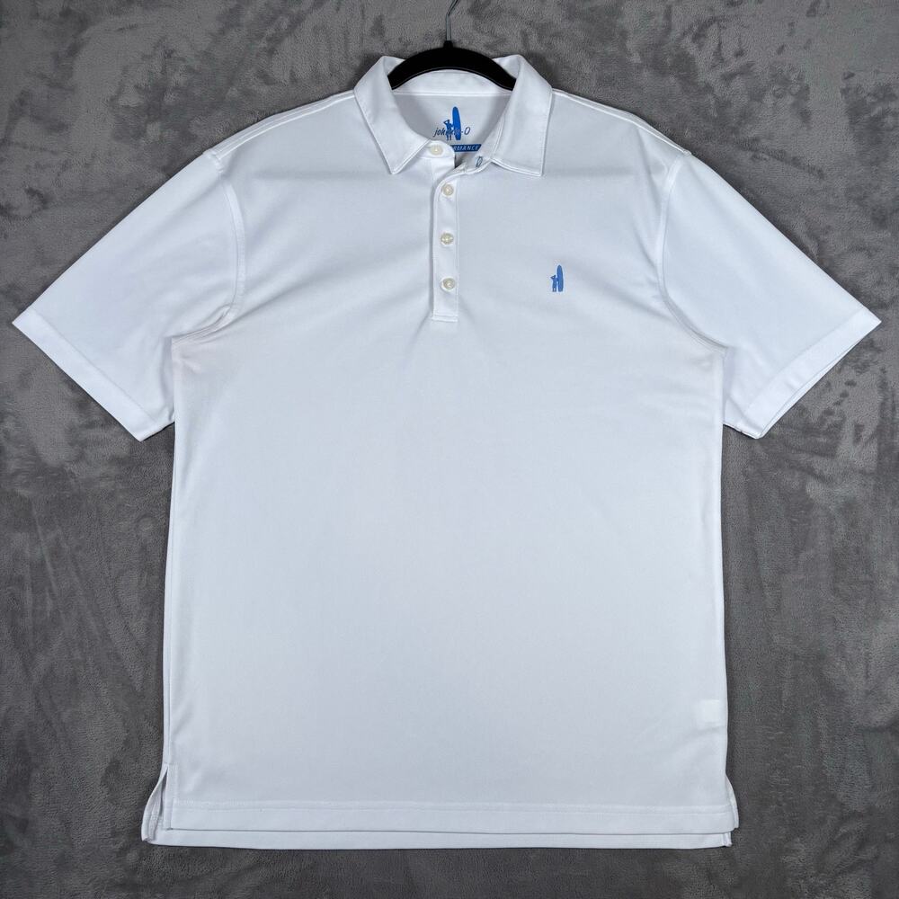 Johnnie-O Prep-Formance White Performance Polo Golf Shirt Men’s Medium M